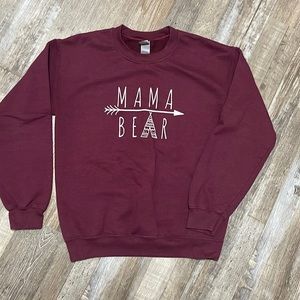 Mama Bear Crewneck Maroon Sweater